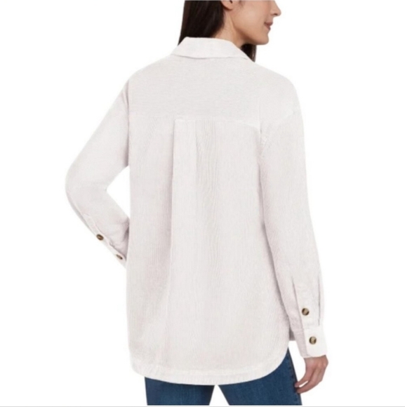Matty M Corduroy Shirt Jacket Women's Small Cream Button Up Jacket NWT - Picture 2 of 16
